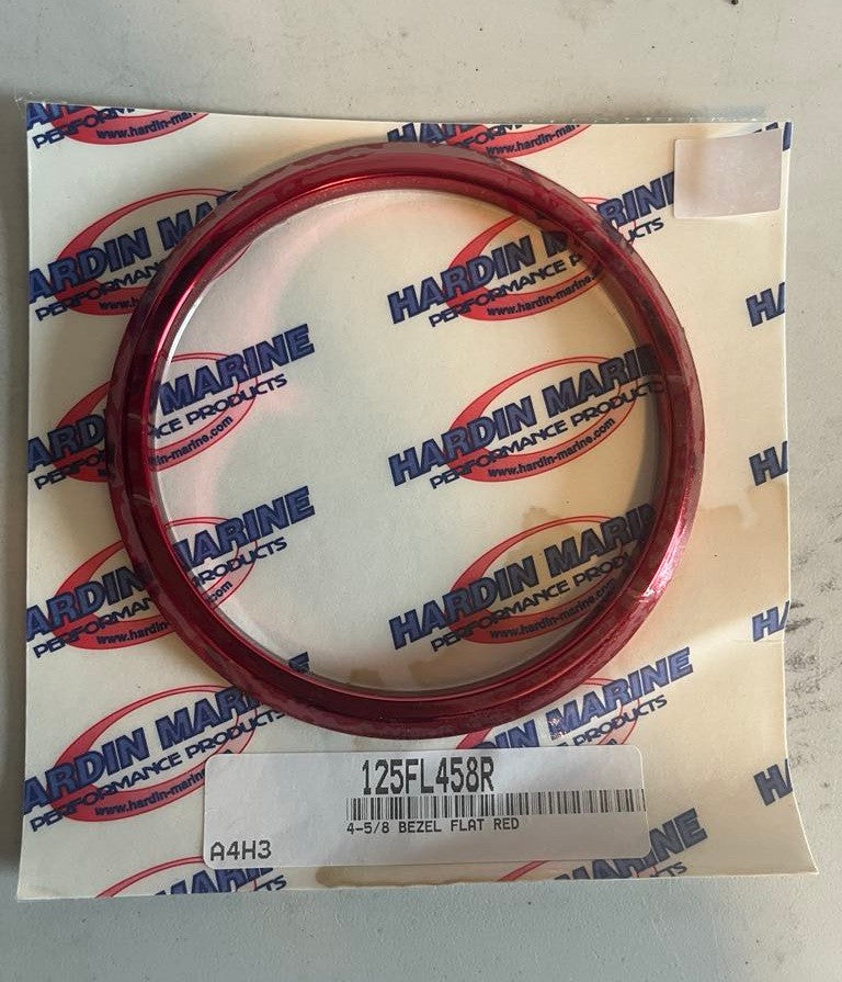 125FL458R Hardin Marine Flat Billet Aluminum Bezels Flat Red 4 5/8