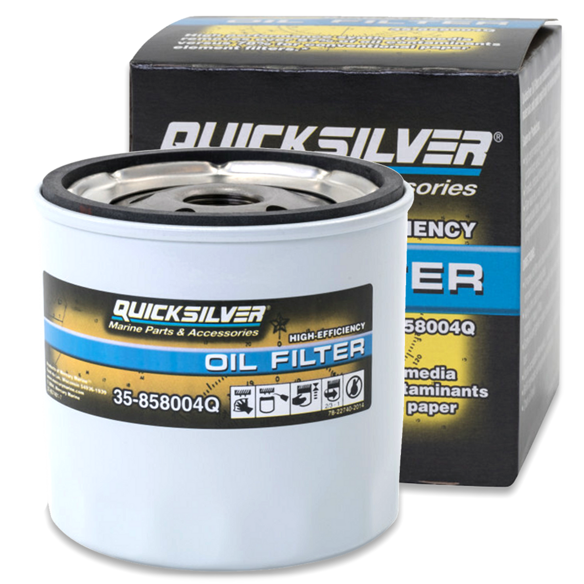 35-858004Q Quicksilver Mercury Mercruiser Hi Efficiency Oil Filter