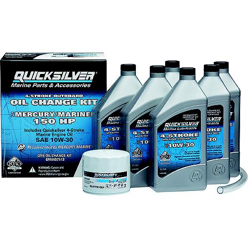 8M0107513 Quicksilver Mercury 4-Stroke 10W30 Oil Change Kit, 150 HP