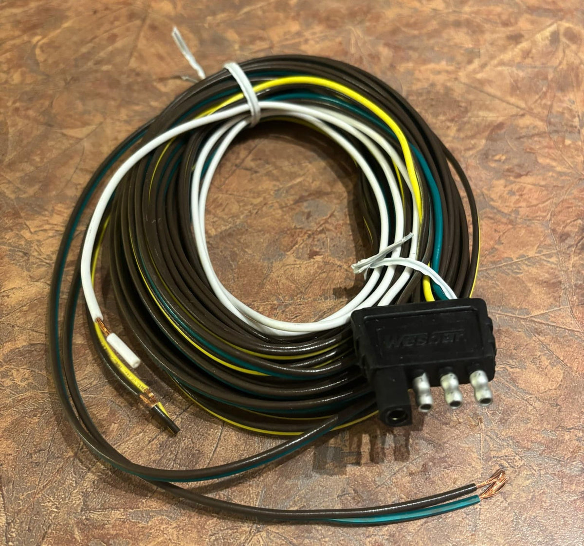 707103 Wesbar Wishbone 4-Way Flat Trailer Wiring Kit with Both Ends