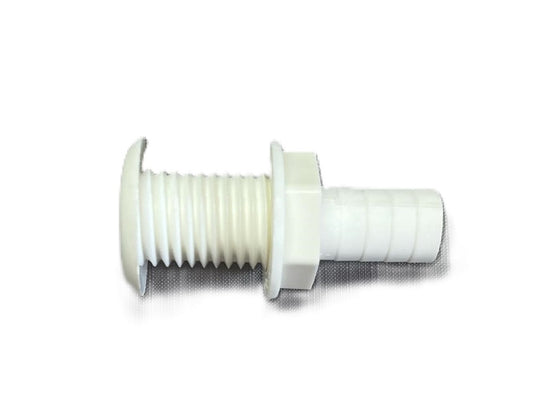 Thru Hall Fitting 11/16" White Plastic Marine Fitting