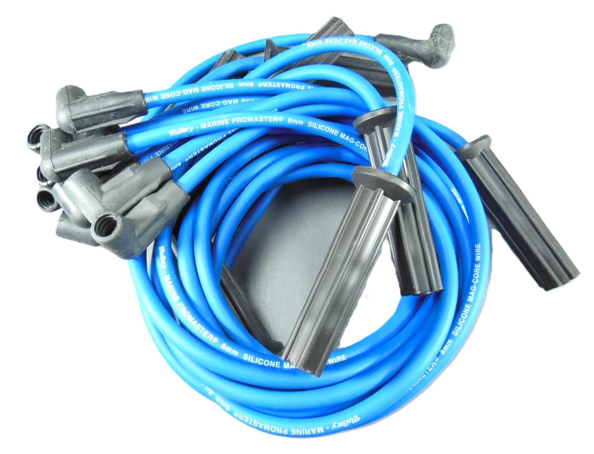 9-28011 Mallory Mercruiser Plug Wire Set V8 GM Engines w HEI Style Cap