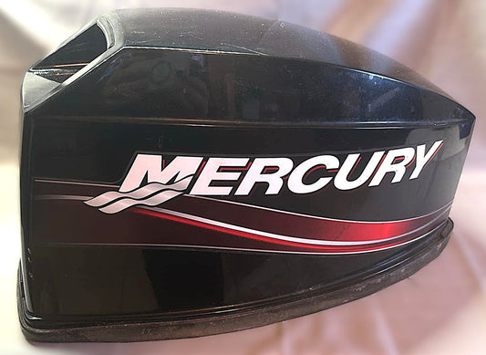 USED 9163T19 Mercury Black Top Cowling 15-25hp 2 Stroke