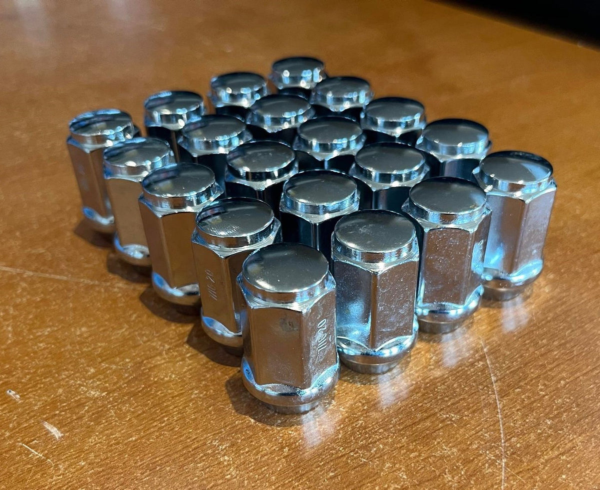 USED Chrome Bulge Acorn Lug Nuts 7/16 Inch Thread Qty 20