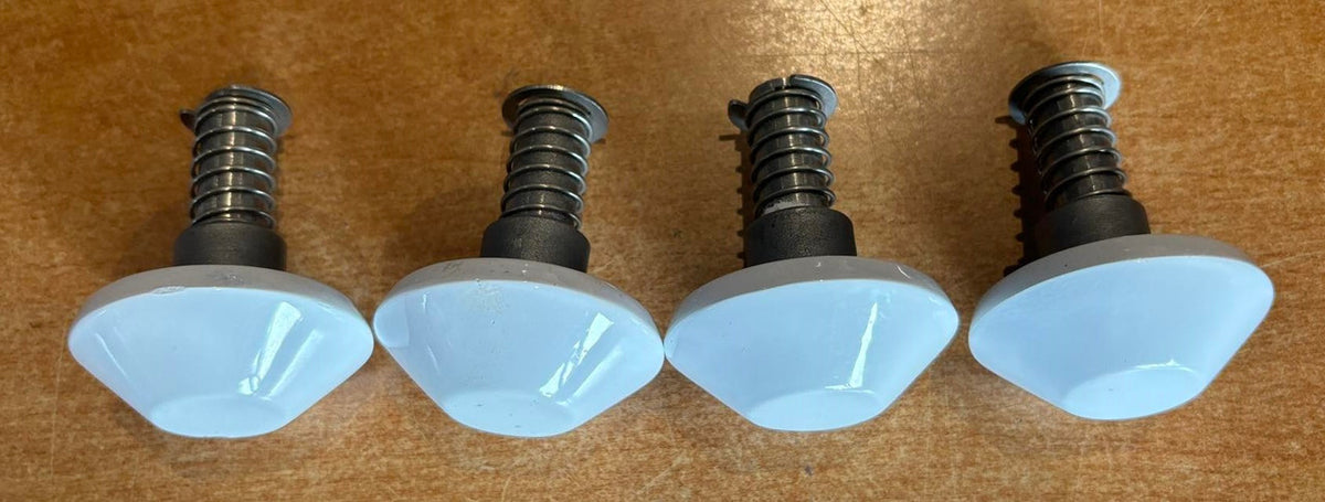 Set of 4 2" Round White Pop Up Cleats Stainless Steel