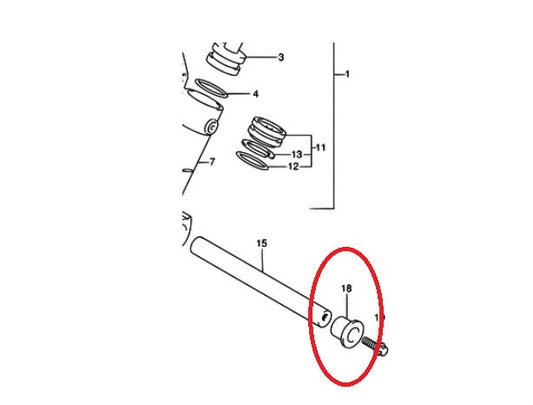48326-95E00 Suzuki Bush, Tilt Cylinder Lower