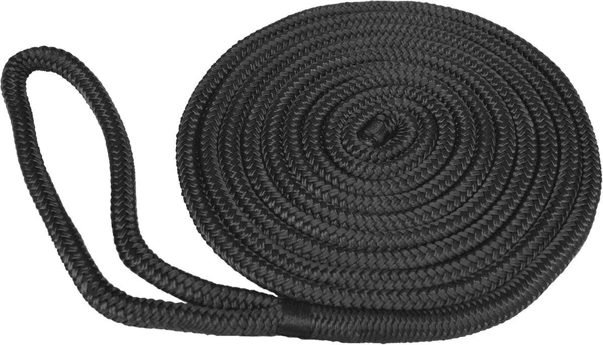11322 Taylor 1/2"x 15' Black Double Braided Nylon Rope