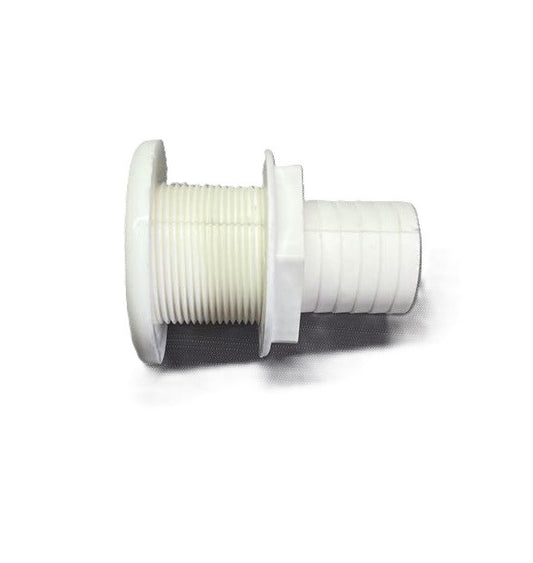 Thru-Hull Fitting  1 1/2"  White Plastic Marine Fitting