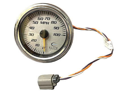 USED Elite Instruments 3.75" MPH Gauge Marine Silver Color 0-100