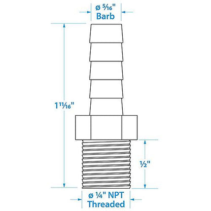 20811 SeaChoice Male Hose Barb 5/16" 1/4'NPT