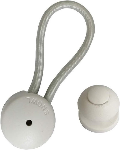 UP100 White Bungee Shock Cord Clip w Knobs For Canvas Covers 3/Sets
