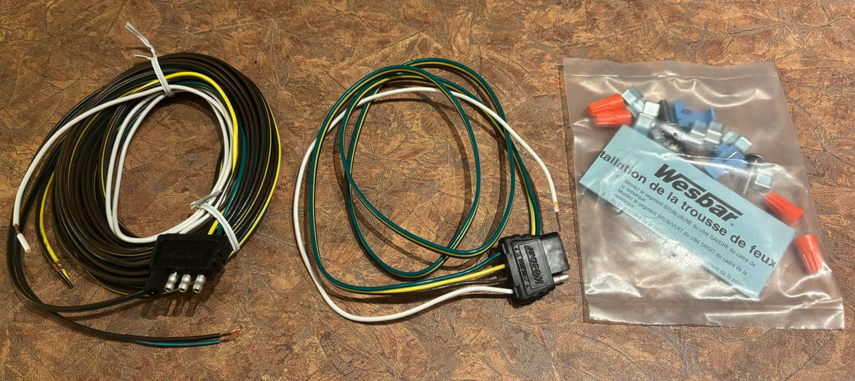 707103 Wesbar Wishbone 4-Way Flat Trailer Wiring Kit with Both Ends