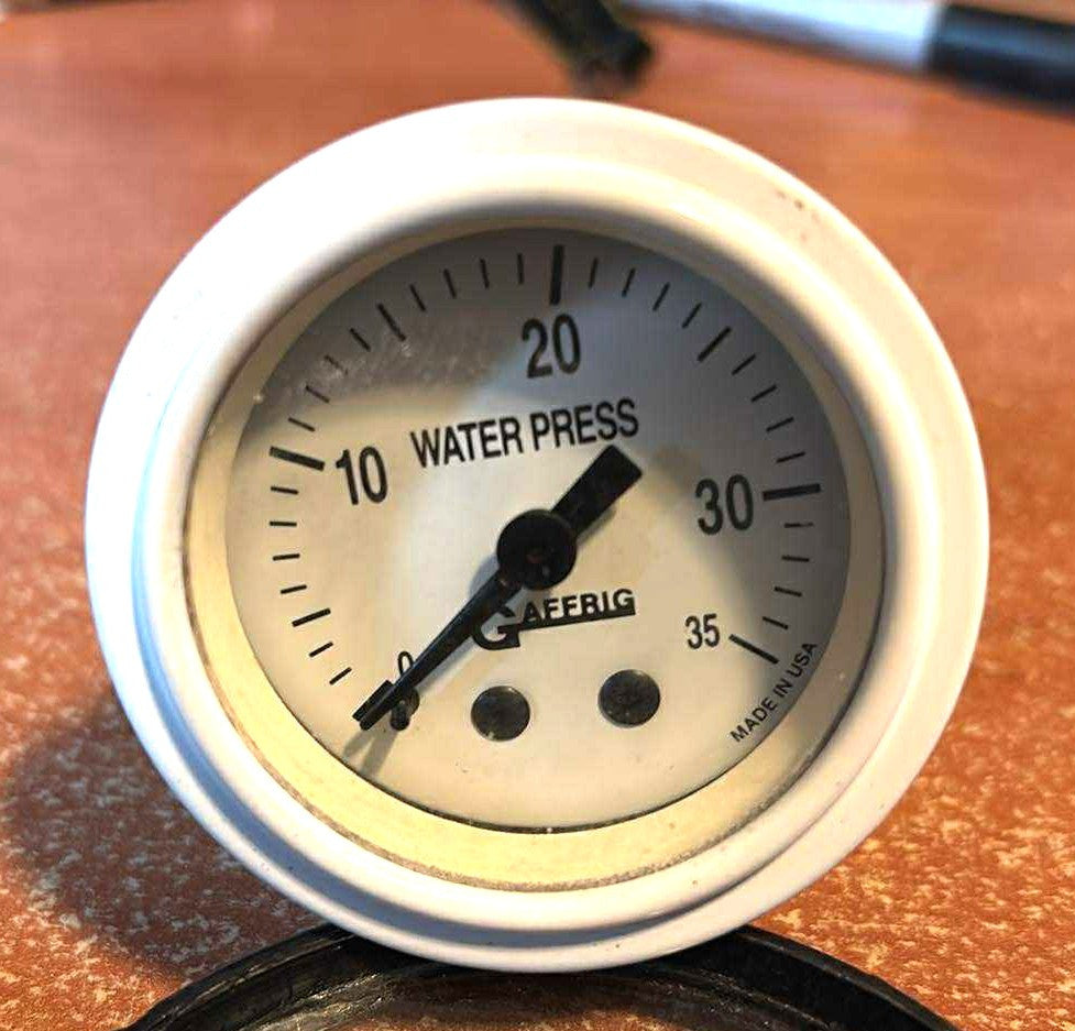 USED WP0-35 Gaffrig White Water Pressure Racing Gauge 0-35