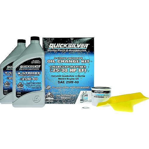 8M0081911 Quicksilver 4-Stroke Marine Oil Change kit SAE 25W-40 25/30hp EFI