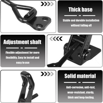 4001 BSTHP Heavy Duty Adjustable Black Toggle Clamp Latch 150Kg 330Lbs 4/PK