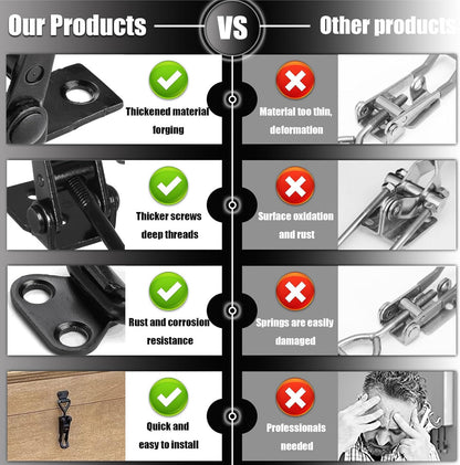 4001 BSTHP Heavy Duty Adjustable Black Toggle Clamp Latch 150Kg 330Lbs 4/PK