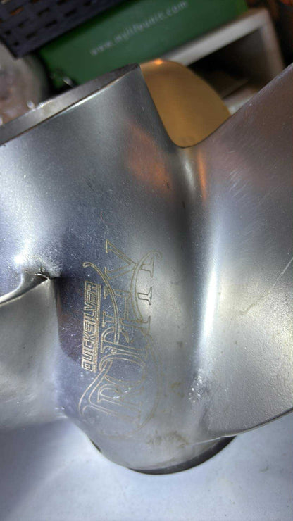 USED 825908A41 Quicksilver Trophy Propeller Stainless Steel 14x23P 4 Blade 15 Spline
