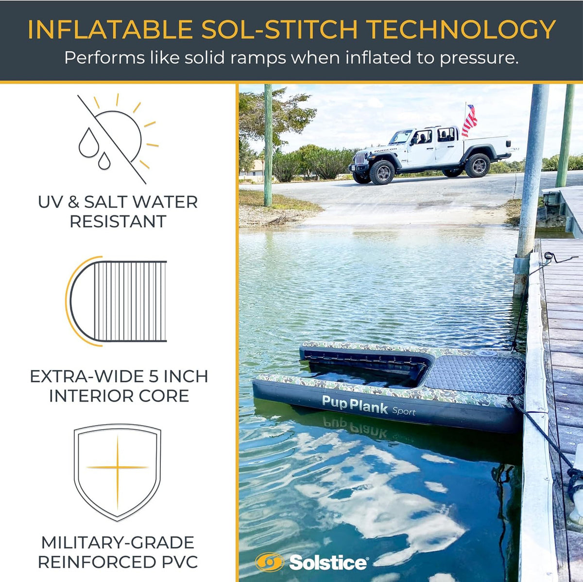 33250 Solstice Pup Plank Sport Inflatable Dog Ramp XL (Up To 200 Pounds)