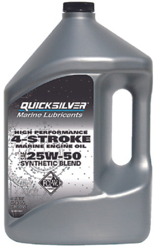92-8M0053664 Quicksilver Mercury 25W-50 4-Stroke Synthetic Blend Oil 4L