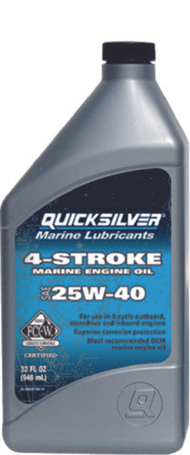 8M0078633 Quicksilver Mercury 25W40 Oil 4 Stroke FC-W Mineral Formulation 1L