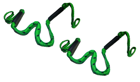 X0045GFK3D 4' Green Bungee Dock Line Rope Pack of 2 Strength 2300lbs