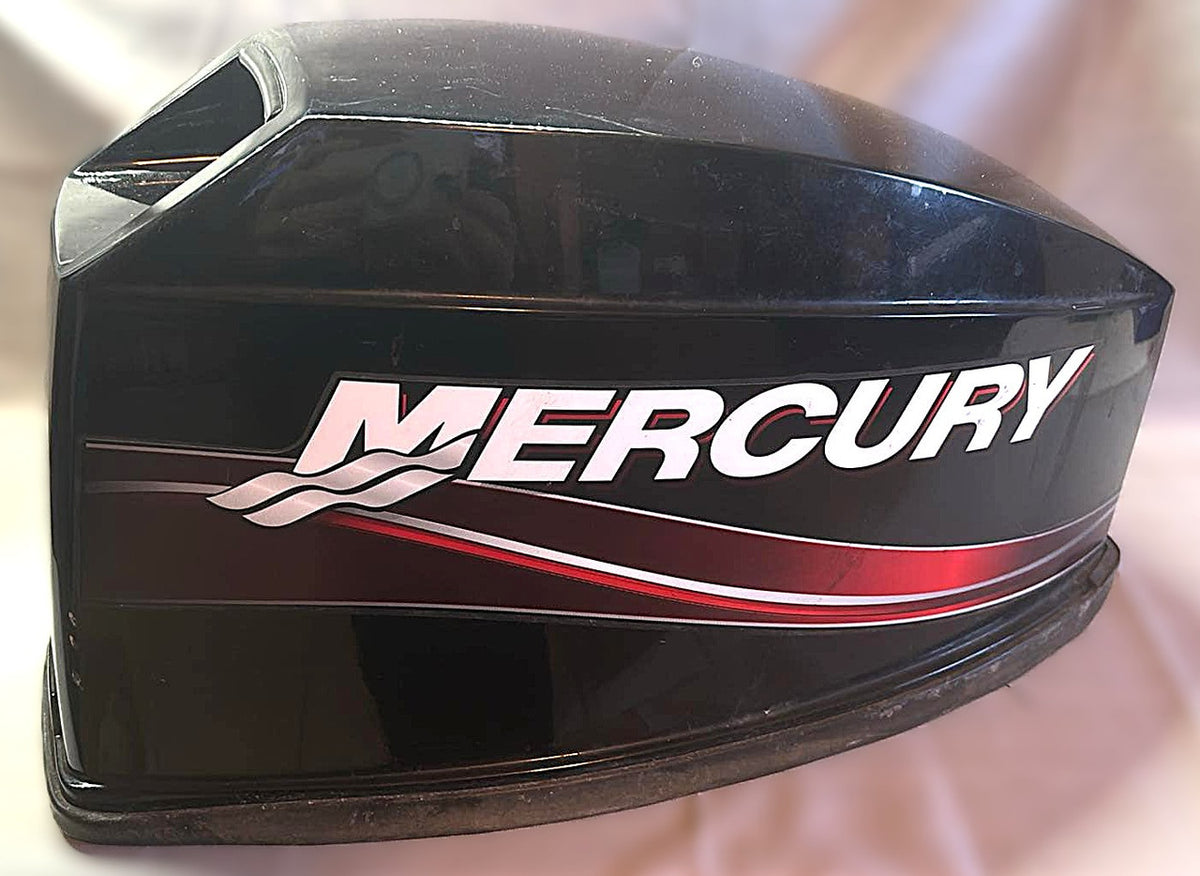 USED 9163T19 Mercury Black Top Cowling 15-25hp 2 Stroke