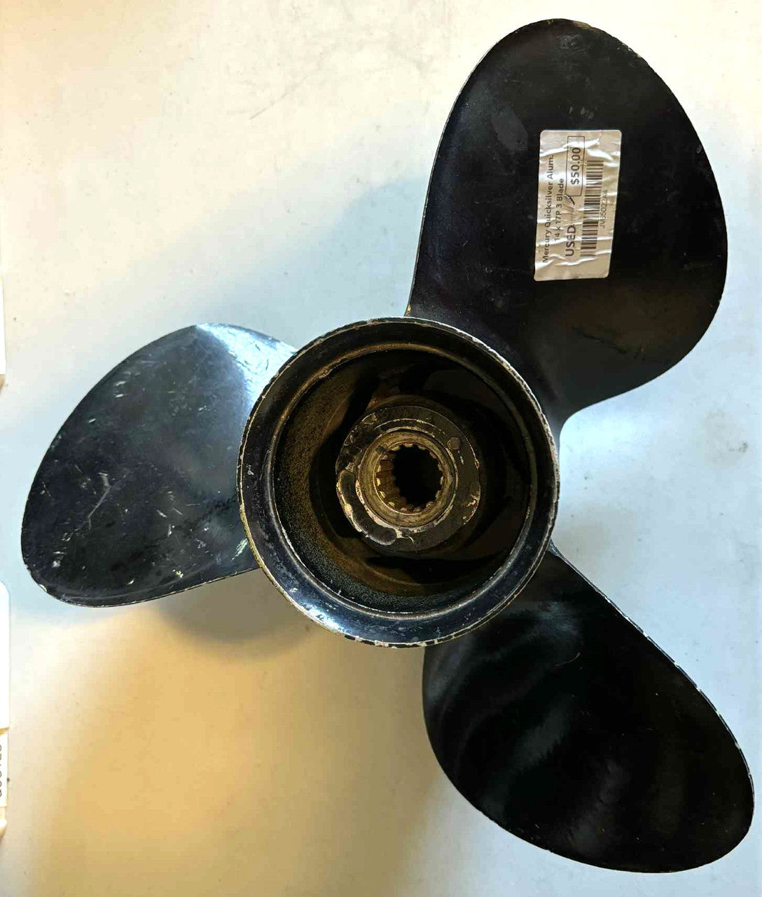 USED 48-65022A4 Mercury Quicksilver Aluminum Propeller 14x 17P 3 Blade