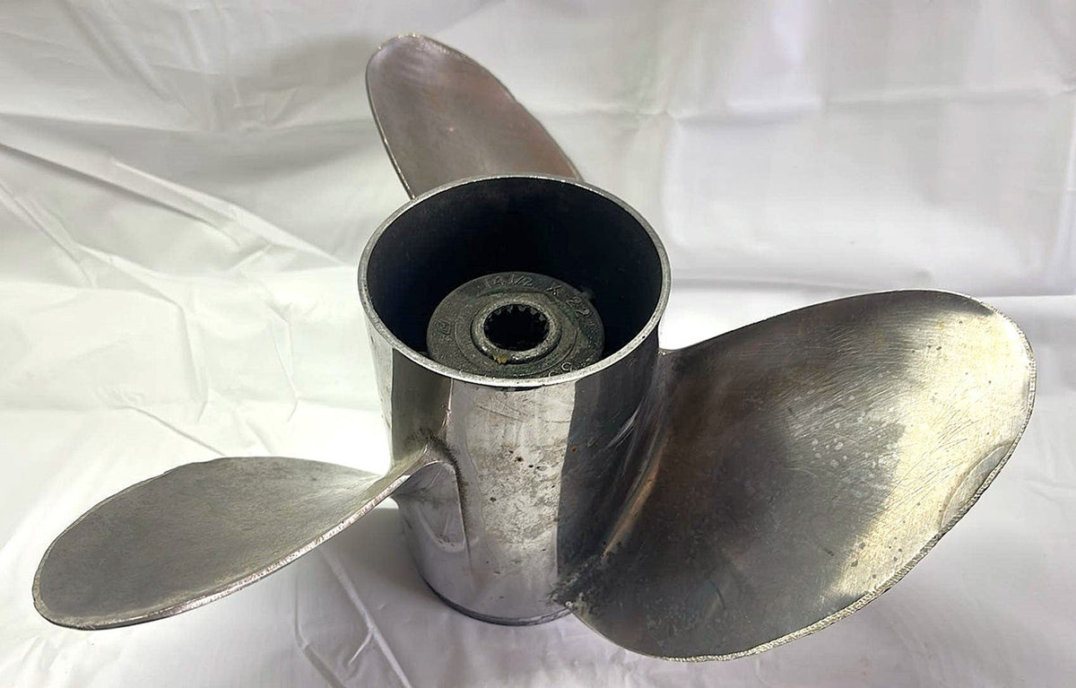 USED 394754 Raker Prop Johnson Evinrude Stainless Steel 14 1/2 x 22P