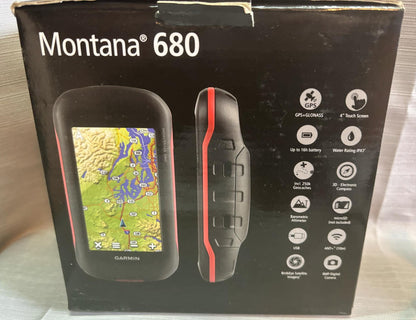 USED 680 4" Garmin Montana Touchscreen GPS GLONASS Receiver + Ram Mount