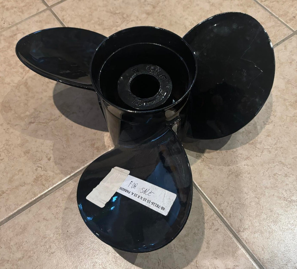 USED 48-78116-15 A40 Mercury 15 1/4 x 15P Aluminum Propeller 3 Blade RH