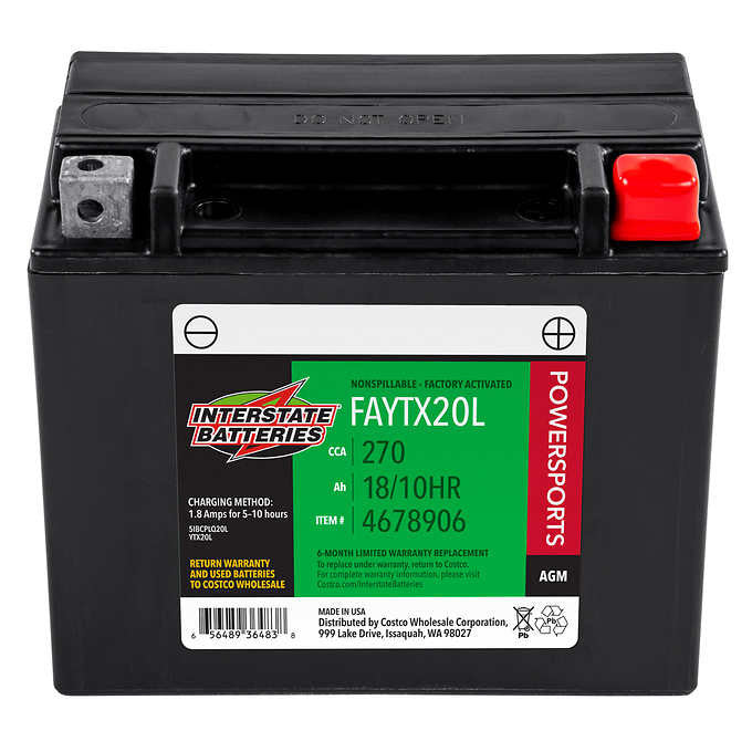 FAYTX20L Interstate Batteries PWC ATV DIRTBIKE