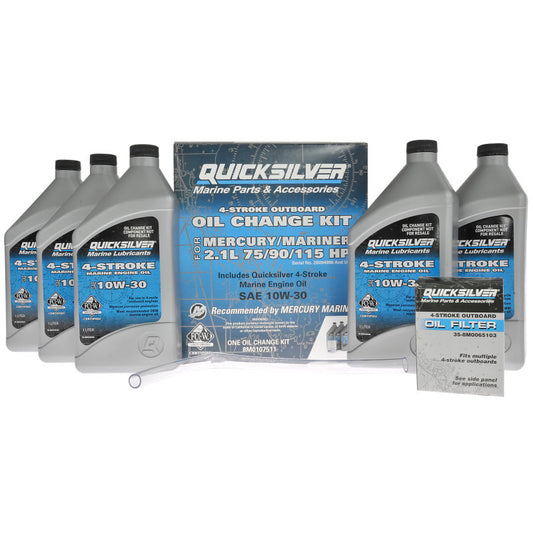 8M0107511  Quicksilver 4 Stroke Oil Change Kit 10w30 75/90/115 HP EFI (2.1L)