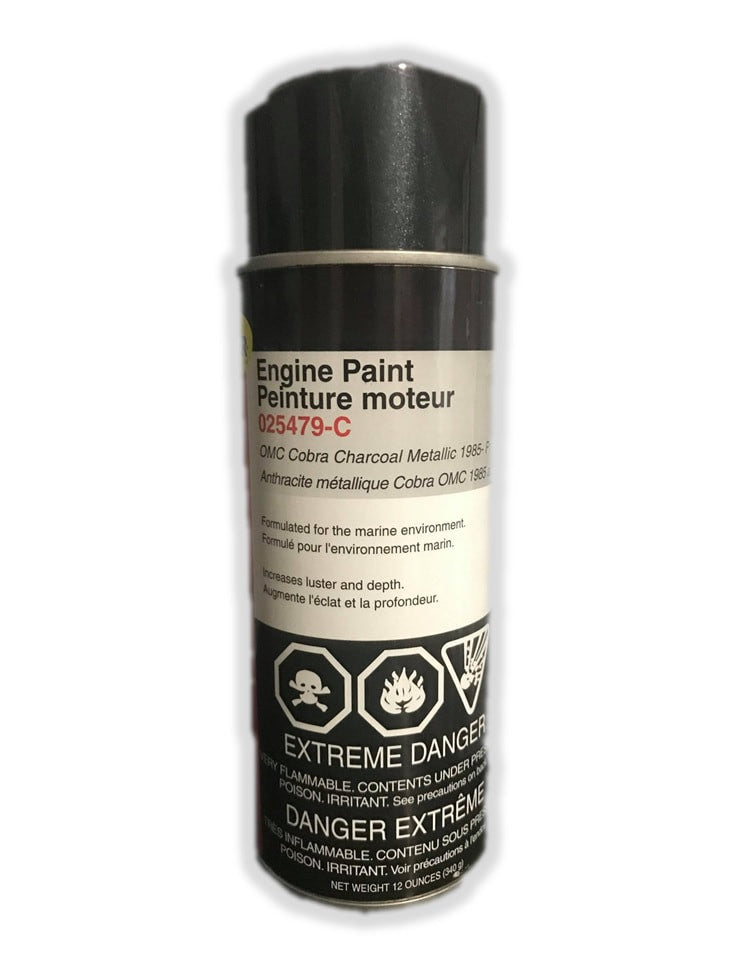025479-C Moeller Engine Paint OMC Cobra Charcoal Metallic Paint 12oz