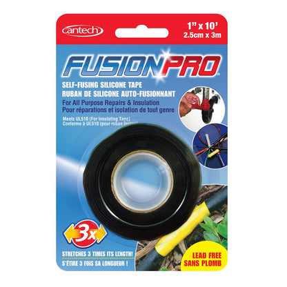 1001bk Cantech Self Fusing Silicone Tape Black 1in x 10’ 737-01