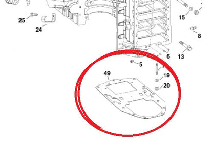 0353224 BRP Evinrude Crankcase to Adapter Powerhead Gasket 3.4L