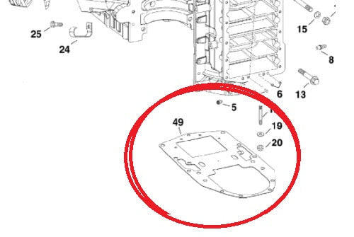 0353224 BRP Evinrude Crankcase to Adapter Powerhead Gasket 3.4L