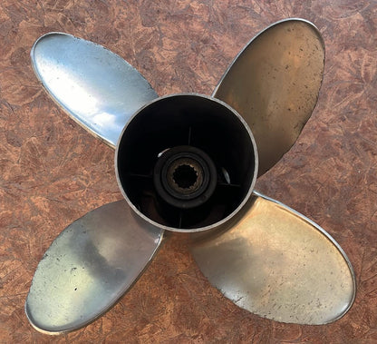 USED 48-825914A40 Quicksilver Mercury Trophy SS 14 x 26P 4 Blade Propeller