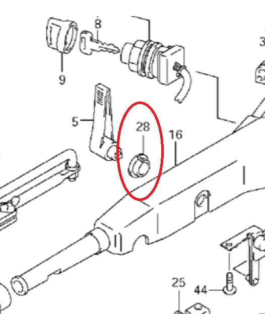 63262-87J00 Suzuki Tiller Handle Clutch Shift Lever Bush