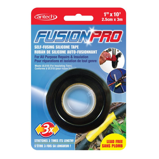 1001bk Cantech Self Fusing Silicone Tape Black 1in x 10’ 737-01