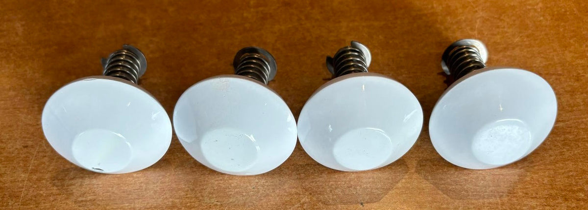 Set of 4 2" Round White Pop Up Cleats Stainless Steel