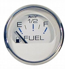 13801 Faria Chesapeake White SS Fuel Level Gauge